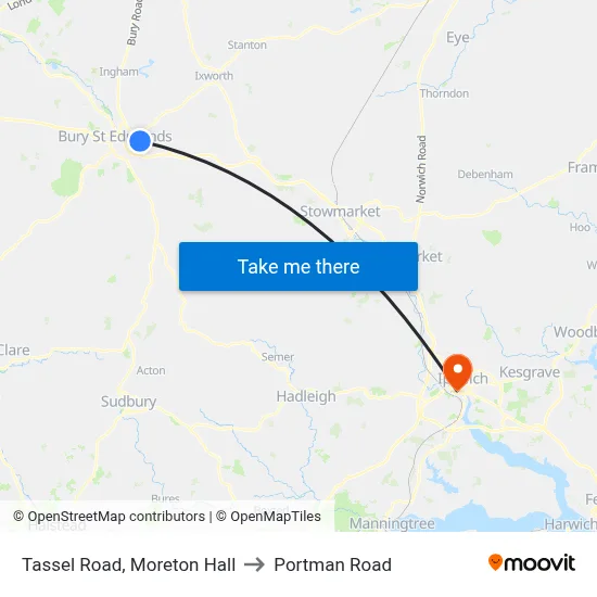 Tassel Road, Moreton Hall to Portman Road map