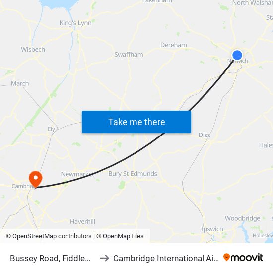 Bussey Road, Fiddlewood to Cambridge International Airport map