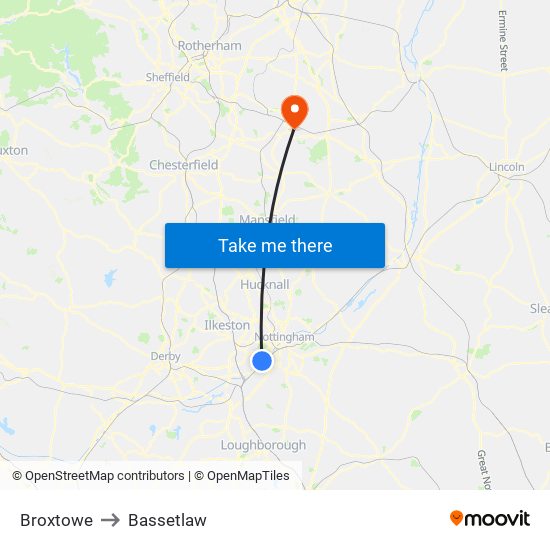 Broxtowe to Bassetlaw map