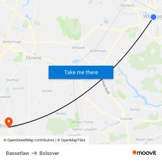 Bassetlaw to Bolsover map