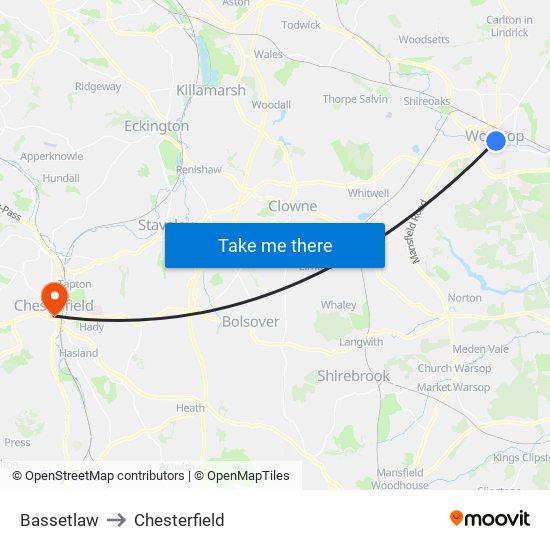 Bassetlaw to Bassetlaw map