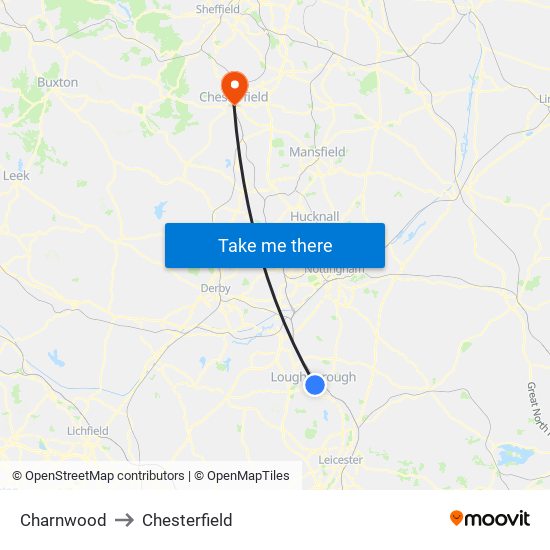 Charnwood to Charnwood map
