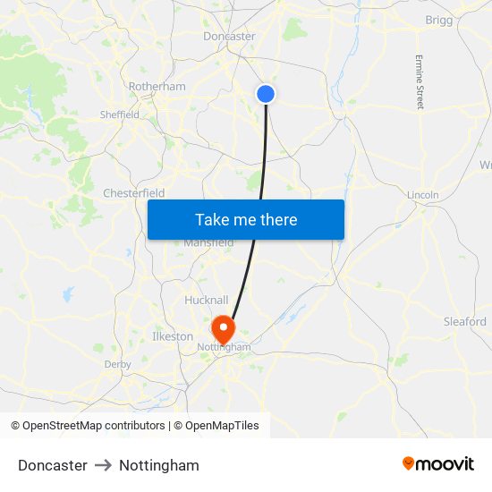 Doncaster to Doncaster map
