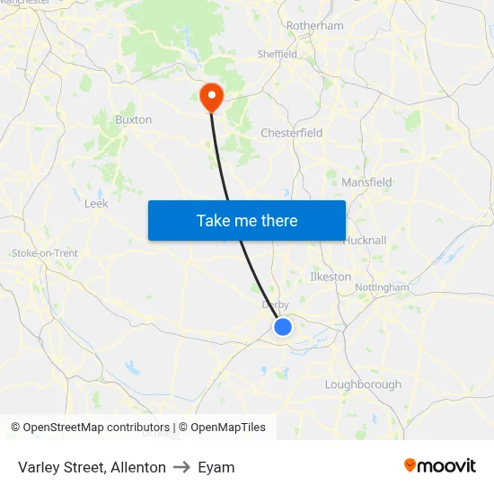 Varley Street, Allenton to Eyam map