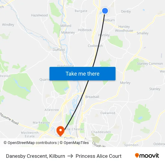 Danesby Crescent, Kilburn to Princess Alice Court map