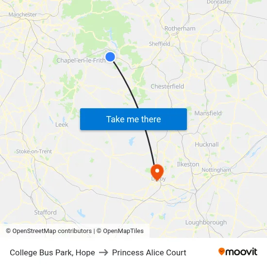 College Bus Park, Hope to Princess Alice Court map