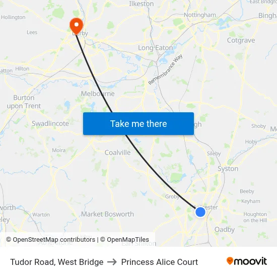 Tudor Road, West Bridge to Princess Alice Court map