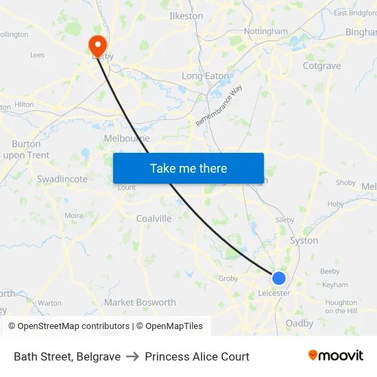 Bath Street, Belgrave to Princess Alice Court map