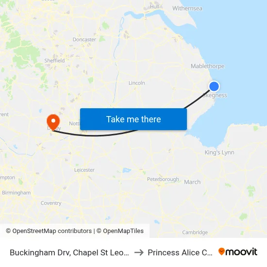 Buckingham Drv, Chapel St Leonards to Princess Alice Court map