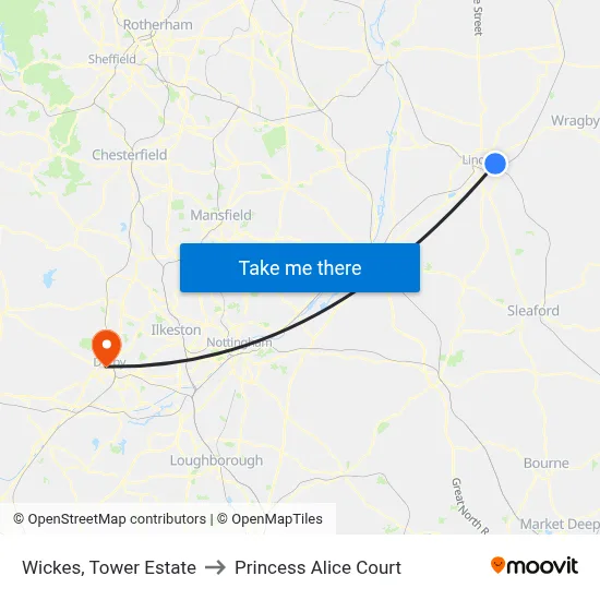 Wickes, Tower Estate to Princess Alice Court map
