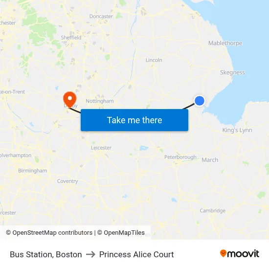 Bus Station, Boston to Princess Alice Court map