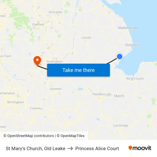 St Mary's Church, Old Leake to Princess Alice Court map