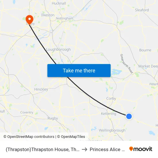 (Thrapston)Thrapston House, Thrapston to Princess Alice Court map