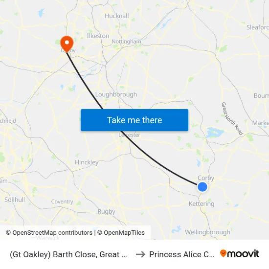 (Gt Oakley) Barth Close, Great Oakley to Princess Alice Court map