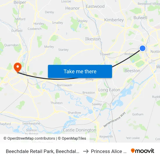 Beechdale Retail Park, Beechdale (Be01) to Princess Alice Court map