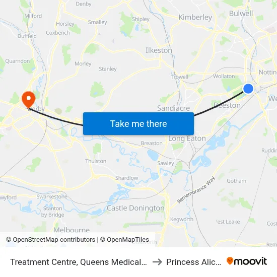 Treatment Centre, Queens Medical Centre (Qm20) to Princess Alice Court map