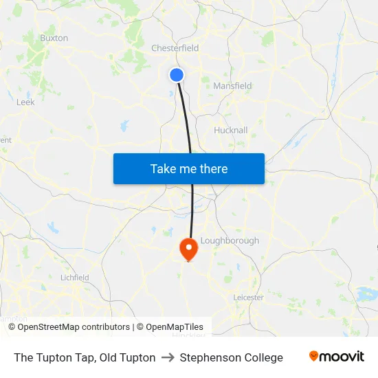 The Tupton Tap, Old Tupton to Stephenson College map