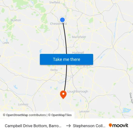 Campbell Drive Bottom, Barrow Hill to Stephenson College map