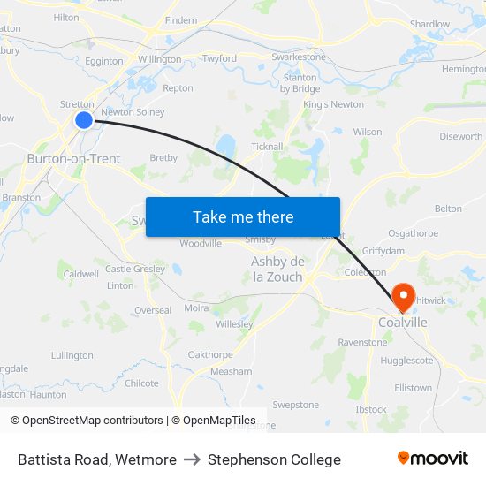 Battista Road, Wetmore to Stephenson College map