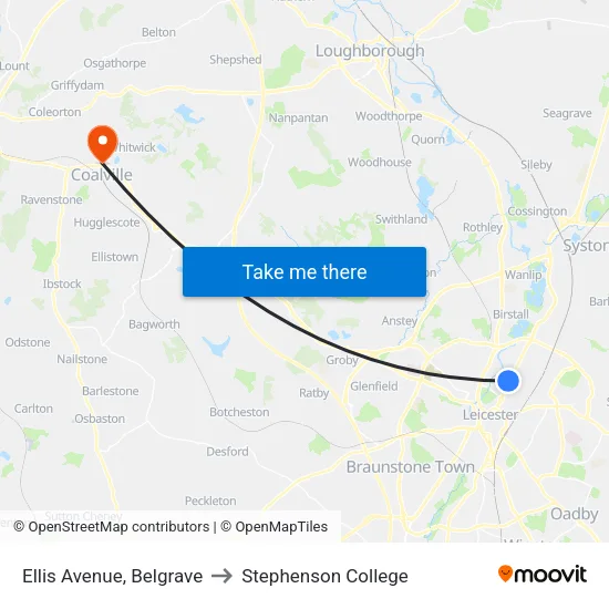 Ellis Avenue, Belgrave to Stephenson College map