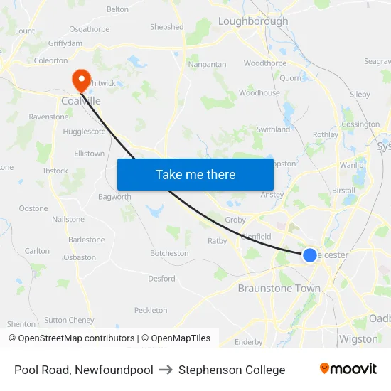Pool Road, Newfoundpool to Stephenson College map