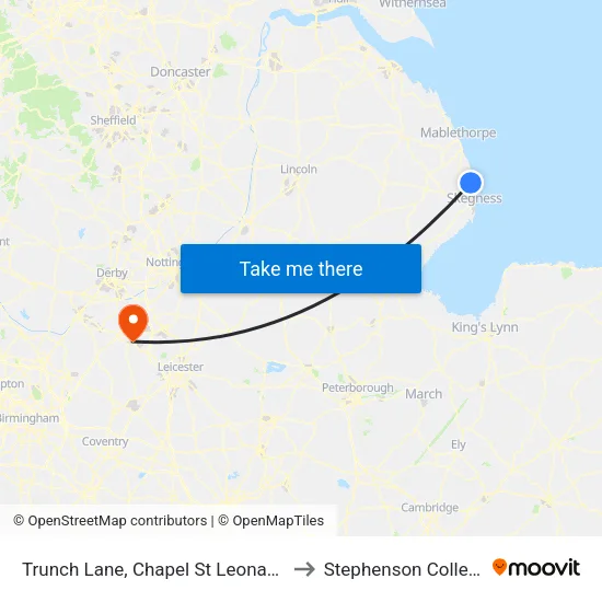 Trunch Lane, Chapel St Leonards to Stephenson College map