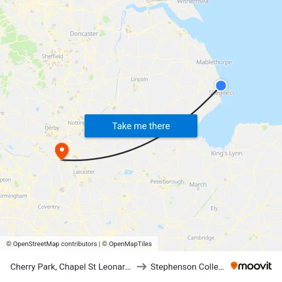 Cherry Park, Chapel St Leonards to Stephenson College map