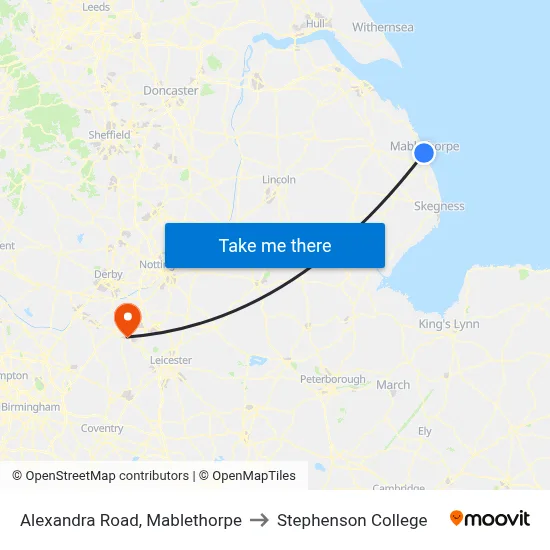 Alexandra Road, Mablethorpe to Stephenson College map