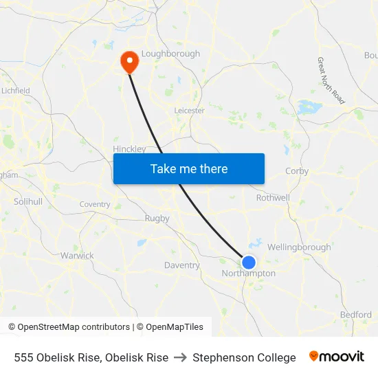 555 Obelisk Rise, Obelisk Rise to Stephenson College map