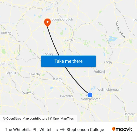 The Whitehills Ph, Whitehills to Stephenson College map