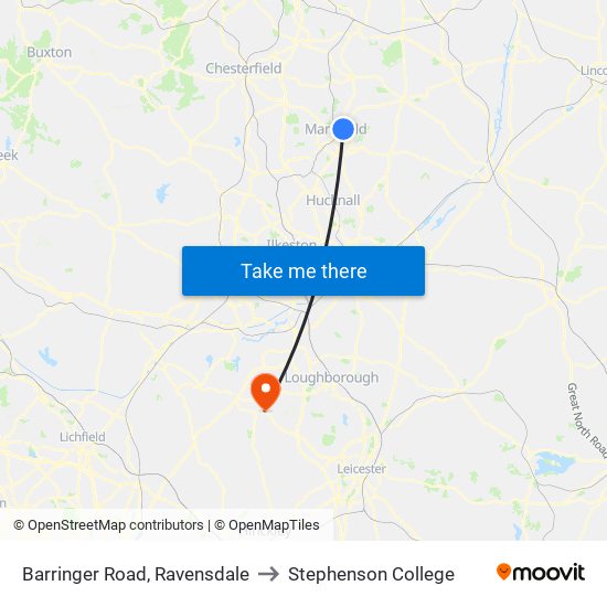 Barringer Road, Ravensdale to Stephenson College map