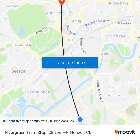 Rivergreen Tram Stop, Clifton to Horizon CDT map