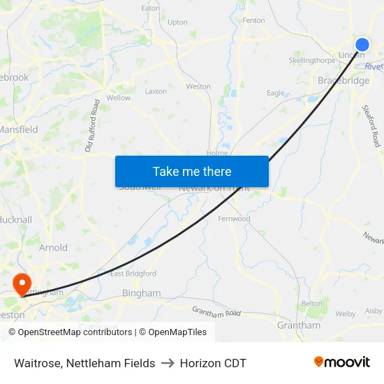 Waitrose, Nettleham Fields to Horizon CDT map