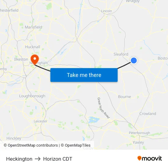 Heckington to Horizon CDT map