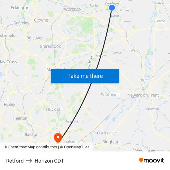 Retford to Horizon CDT map