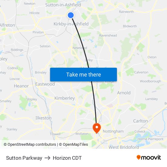 Sutton Parkway to Horizon CDT map