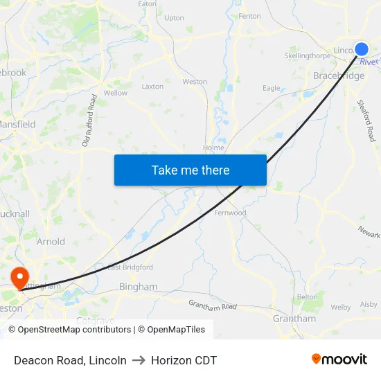 Deacon Road, Lincoln to Horizon CDT map
