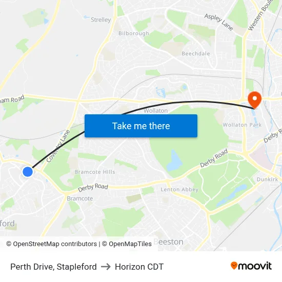 Perth Drive, Stapleford to Horizon CDT map