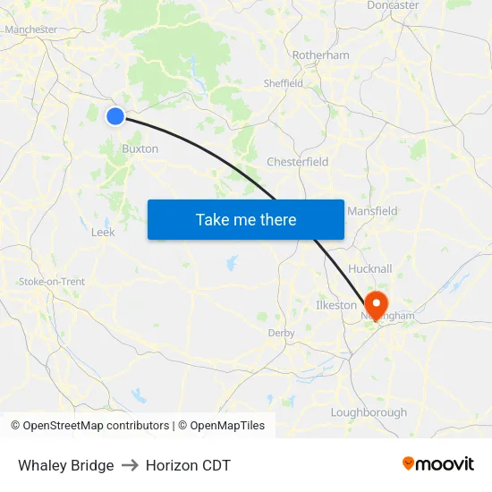 Whaley Bridge to Horizon CDT map