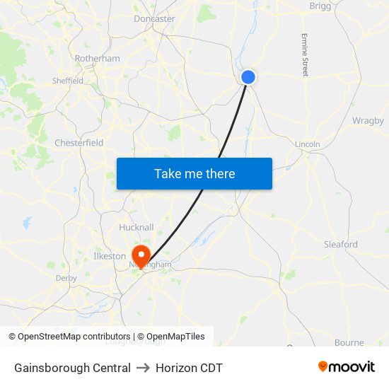 Gainsborough Central to Horizon CDT map