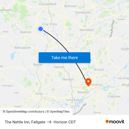 The Nettle Inn, Fallgate to Horizon CDT map