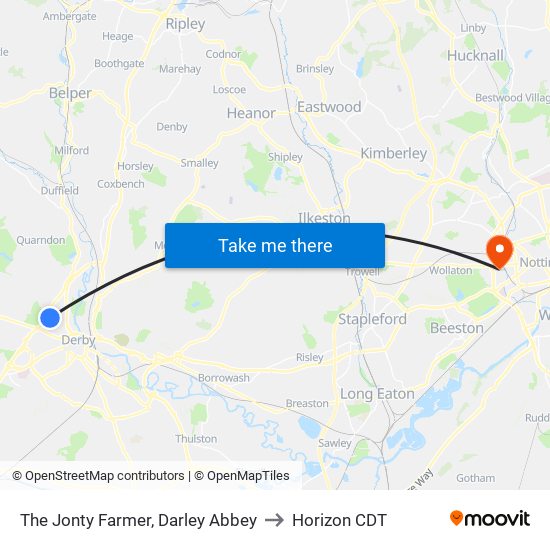 The Jonty Farmer, Darley Abbey to Horizon CDT map