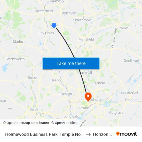 Holmewood Business Park, Temple Normanton to Horizon CDT map