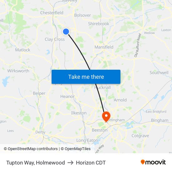Tupton Way, Holmewood to Horizon CDT map