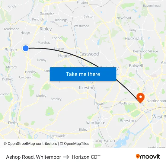 Ashop Road, Whitemoor to Horizon CDT map