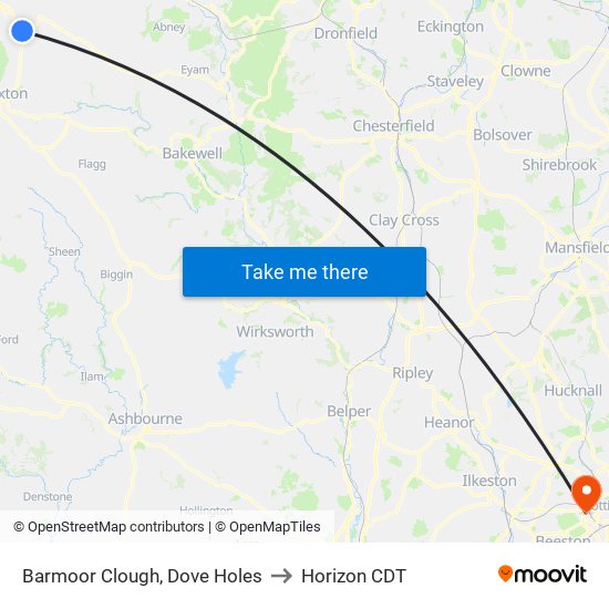 Barmoor Clough, Dove Holes to Horizon CDT map
