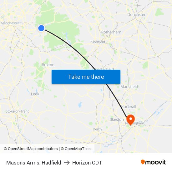 Masons Arms, Hadfield to Horizon CDT map