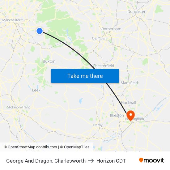 George And Dragon, Charlesworth to Horizon CDT map
