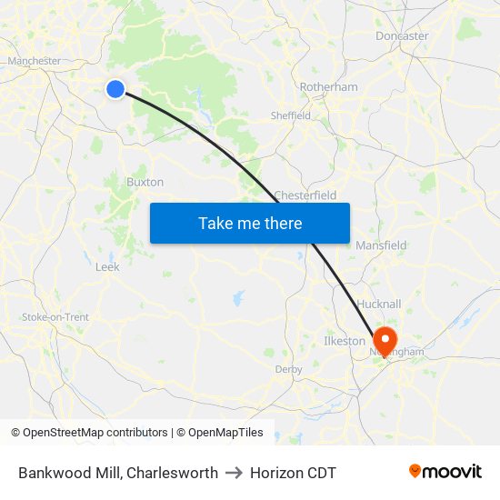 Bankwood Mill, Charlesworth to Horizon CDT map