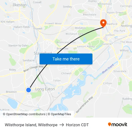 Wilsthorpe Island, Wilsthorpe to Horizon CDT map